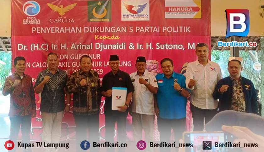 5 Partai Non Parlemen Deklarasi Dukung Ardjuno di Pilgub Lampung 2024