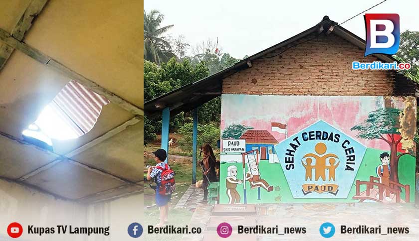 Atap Gedung PAUD Sinar Harapan Lampung Selatan Bocor, Pemda Tutup Mata