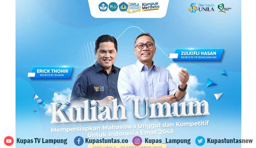 Bawaslu Pantau Kuliah Umum Menteri BUMN dan Mendag di Unila