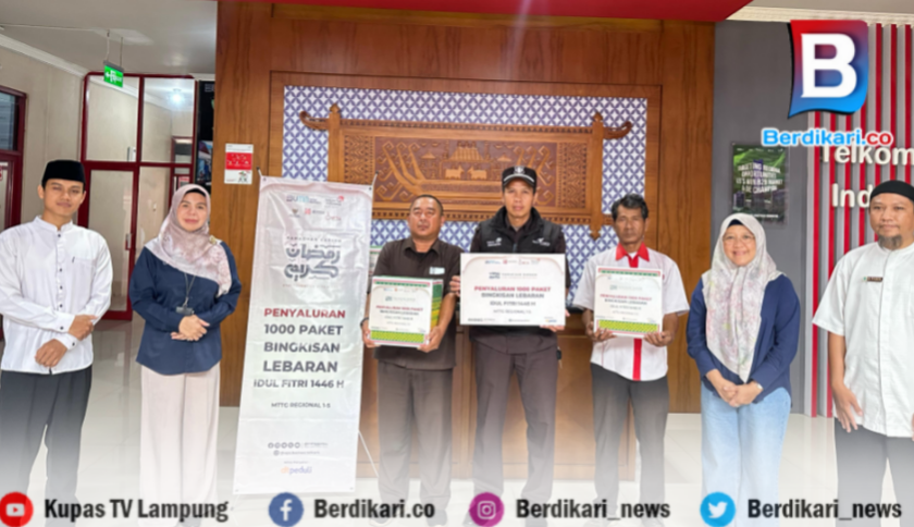 Berbagi di Bulan Ramadhan, Telkom Witel Lampung Salurkan Bantuan 1000 Bingkisan Lebaran 