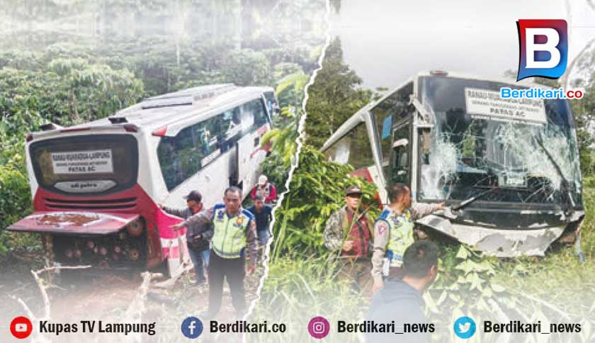 Bus Ranau Indah Bawa 18 Penumpang Masuk Jurang di Lampung Barat
