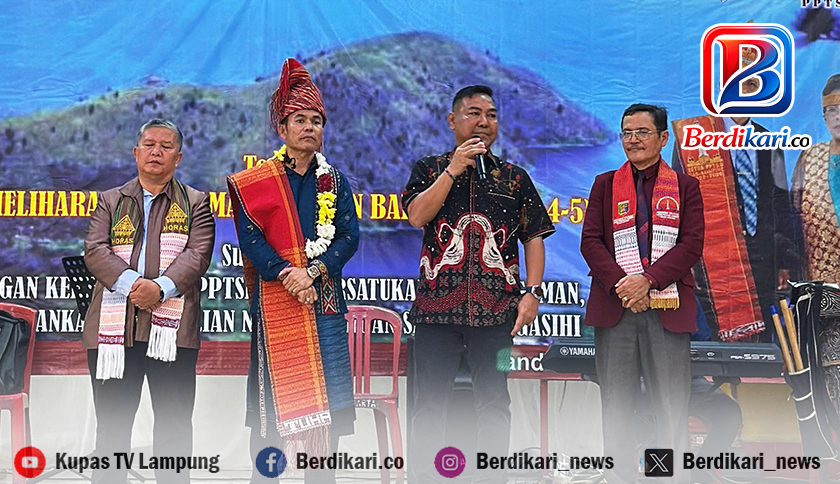 Dirbinmas Polda Lampung Hadiri Pesta Bona Taon Sinaga, Ajak Jaga Persatuan dan Taat Hukum