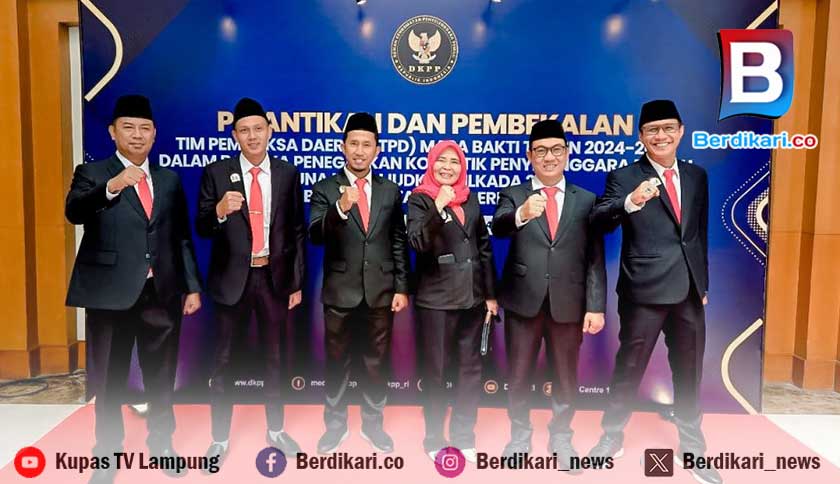 DKPP Resmi Lantik 6 TPD Periode 2024-2025 Asal Lampung