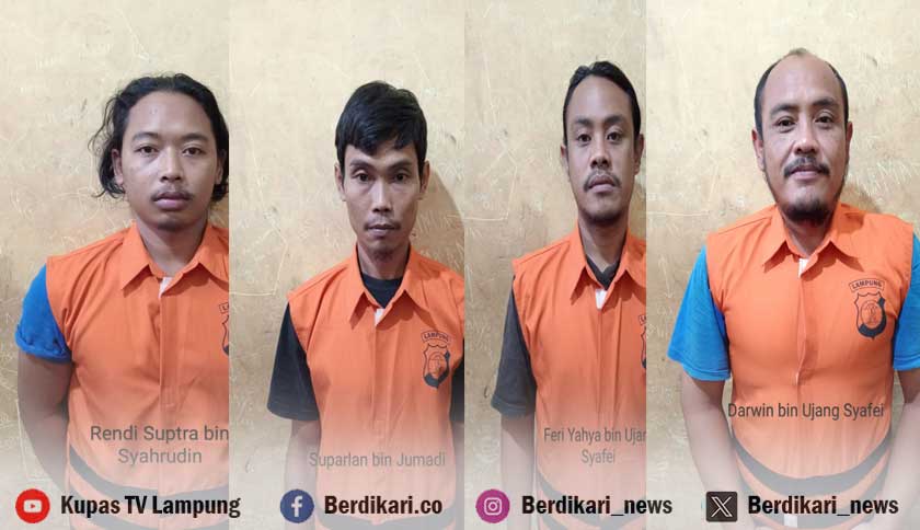 Empat Pencuri Kambing di Jati Agung Lampung Selatan Dibekuk Polisi