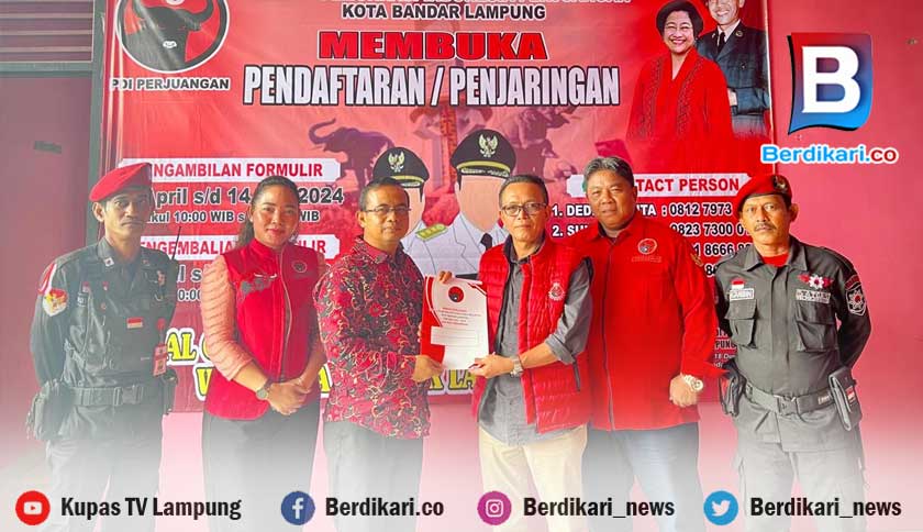 Eva Dwiana Utus LO Ambil Berkas Pendaftaran Calon Walikota Bandar Lampung Dari PDI Perjuangan