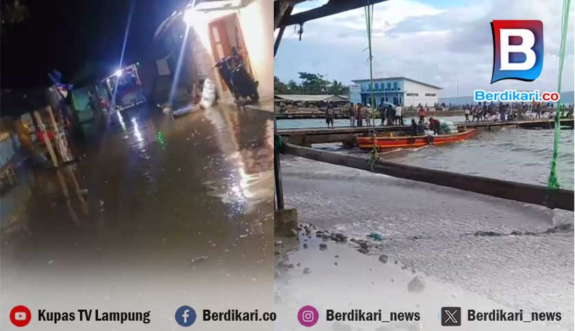Gelombang Pasang Terjang Pesisir Tanggamus, Puluhan Rumah Rusak Dihantam Ombak Tinggi