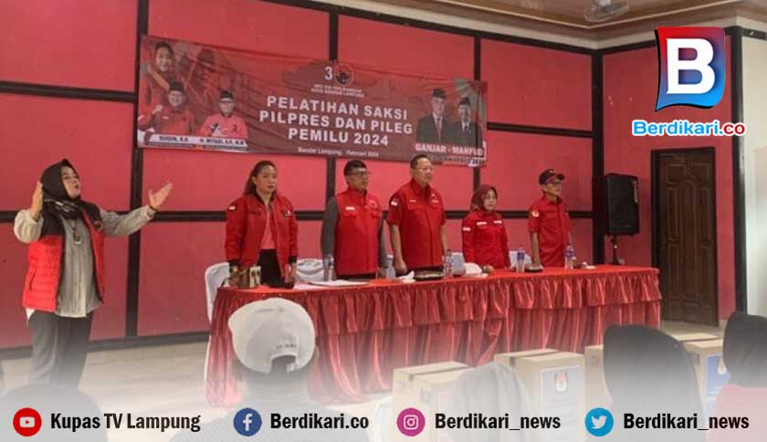 Kawal Pemilu 2024, PDI Perjuangan Lampung Latih Puluhan Ribu Saksi di 15 Kabupaten/Kota