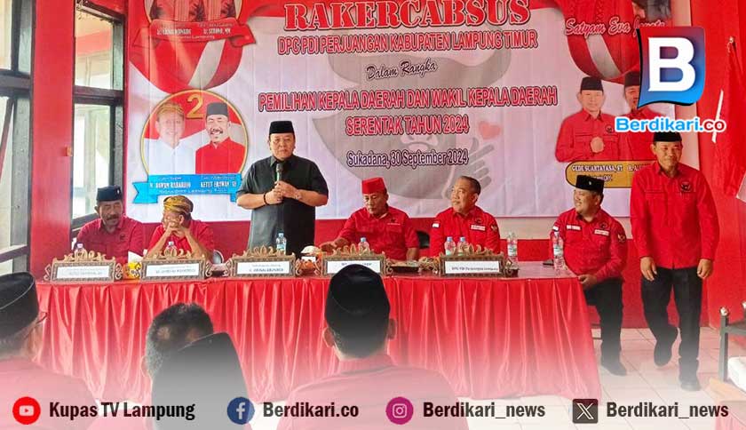 Hadiri Rakercabsus di Lamtim, Cagub Lampung Arinal Djunaidi Ajak Kader PDI-P Solid