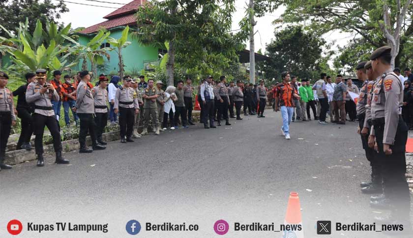 Kawal Ketat, 202 Personel Polres Tanggamus Amankan Pengundian Nomor Urut Cakada