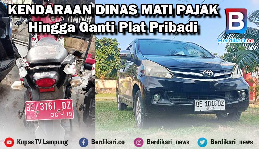 Kendaraan Dinas Pejabat Pemkab Lampung Selatan Mati Pajak Hingga Ganti Plat Hitam