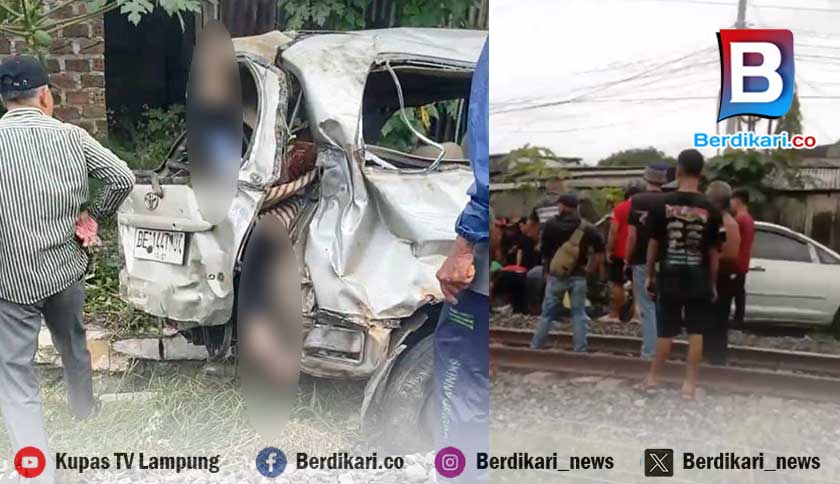 Kereta Tabrak Mobil di Natar Lamsel, Satu Tewas Dua Luka-luka