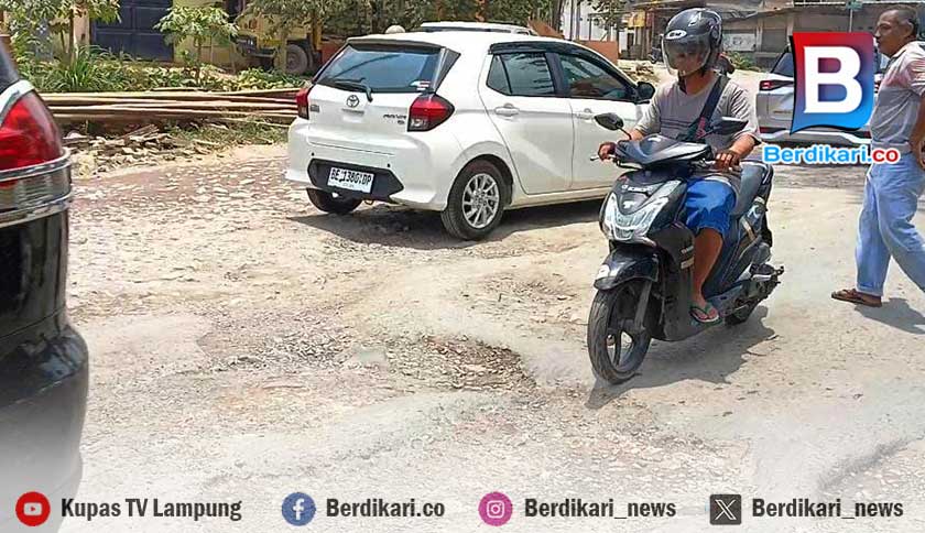 Kerusakan Jalan Campang Raya Bandar Lampung Butuh Perbaikan