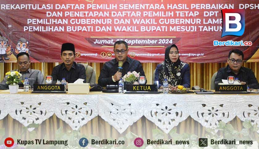 KPU Mesuji Tetapkan DPT Pilkada 2024 Sebanyak 170.255 Pemilih