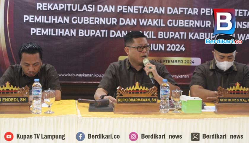 KPU Way Kanan Tetapkan 345.599 Pemilih untuk Pilkada 2024