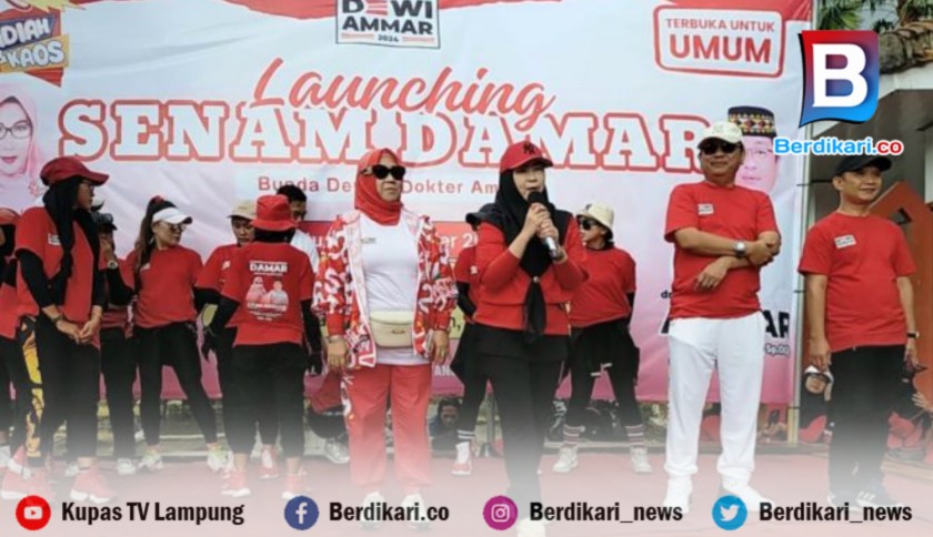 Paslon Dewi Handajani-Ammar Launching Senam Damar di Tanggamus