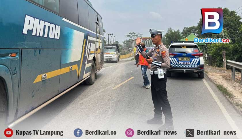 Perbaikan Jembatan Way Pidada Tulang Bawang, Kendaraan Berat Dihimbau Lewat Jalan Tol