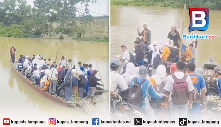 Perjuangan Pelajar Kali Pasir, Seberangi Sungai dengan Perahu Kayu Demi Pendidikan