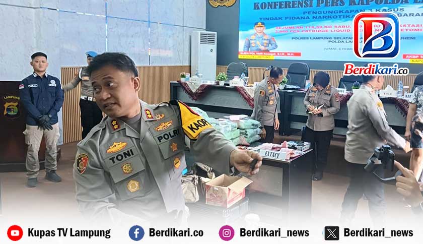 Polda Lampung Bongkar Jaringan Narkoba Senilai Rp 131,4 Miliar