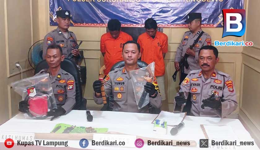 Polisi Ringkus 2 Spesialis Pencurian Mesin Bajak di Pringsewu