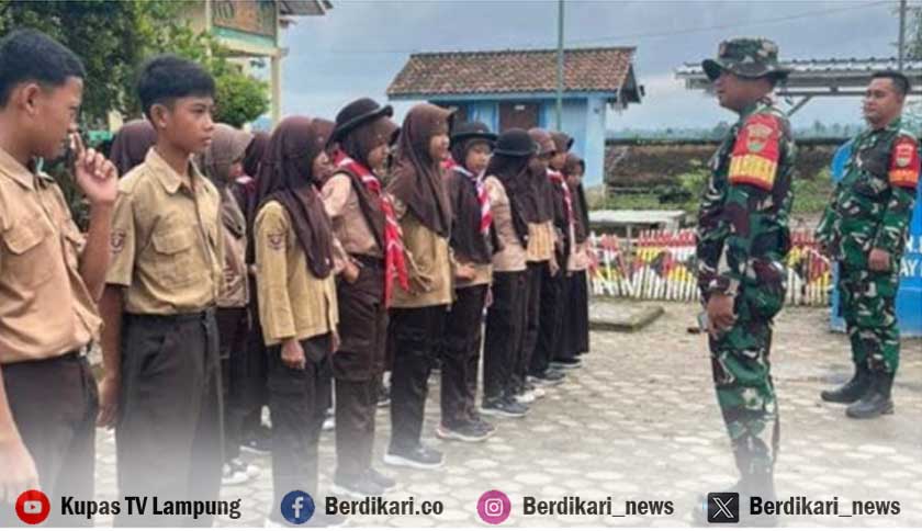 Program TMMD Sasar Siswa SDN 8 Way Khilau Latihan PBB, Tanamkan Disiplin dan Cinta Tanah Air Sejak Dini