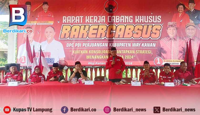 Rakercabsus PDI-P Way Kanan, Arinal Djunaidi-Sutono Komitmen Perkuat Demokrasi Lampung