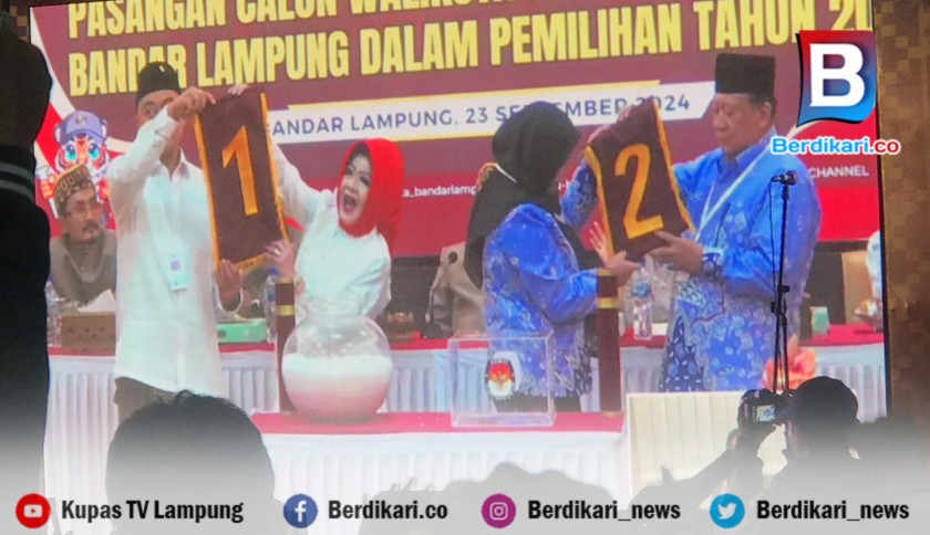 Reihana-Aryodhia Nomer Urut 1 dan Eva-Deddy Nomor 2 di Pilwakot Bandar Lampung