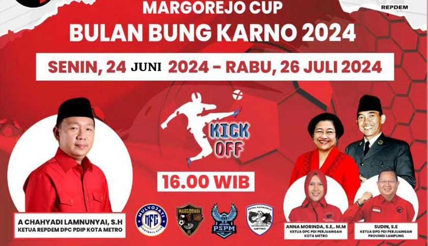 Repdem PDI Perjuangan Kota Metro Gelar Kompetisi Sepakbola Margorejo Cup