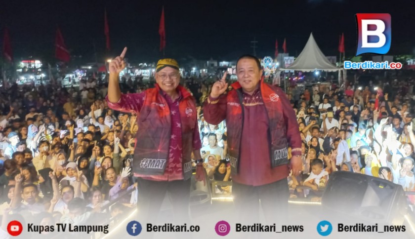 Ribuan Massa di Unit II Tulang Bawang Teriak Menangkan Ardjuno di Pilgub Lampung