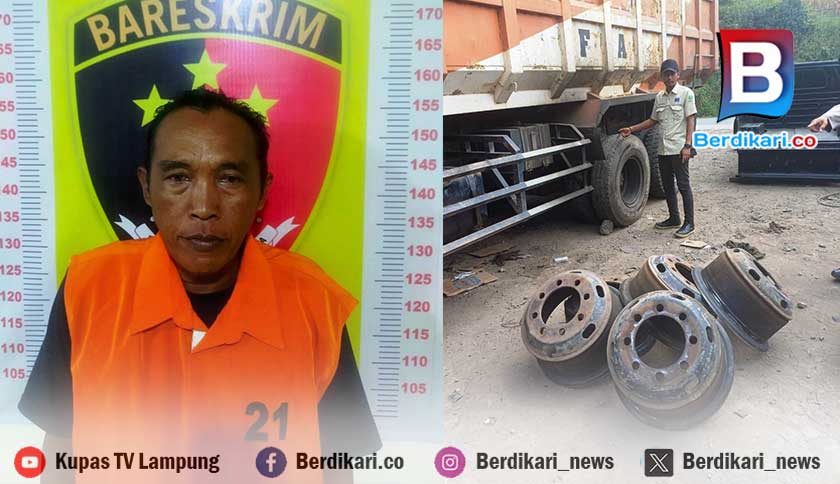 Sopir Truk Gelapkan Velg dan Ban Milik Perusahaan di Lamsel