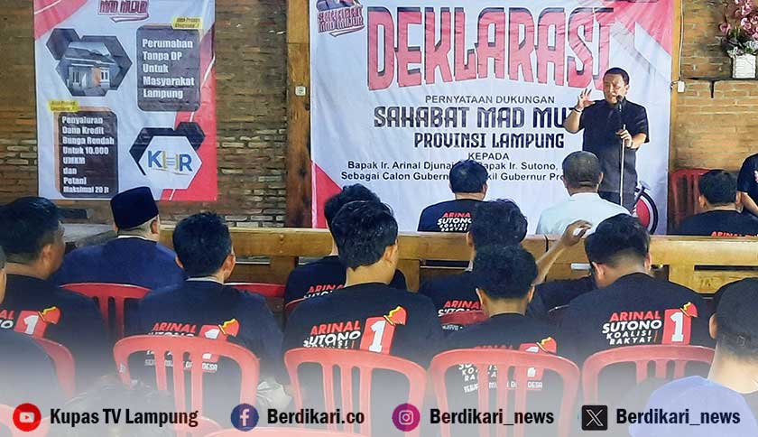 Track Record Arinal Sudah Terbukti, Jadi Alasan Sahabat Mad Mujur Dukung Ardjuno di Pilgub Lampung 2024