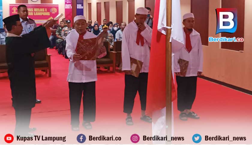 3 Napiter Lapas Rajabasa Ikrar Setia NKRI, Kakanwil Kemenkumham Lampung: Program Deradikalisasi Berhasil