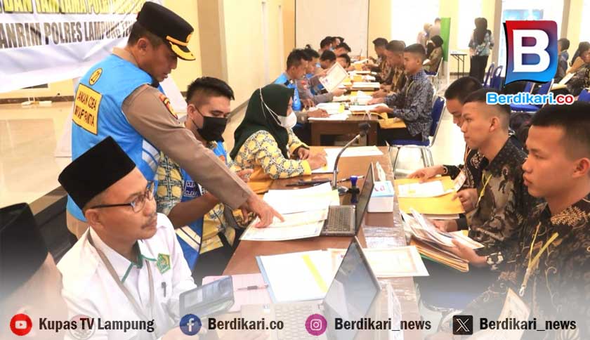 361 Calon Anggota Polri di Lamteng Jalani Pemeriksaan Administrasi dan Fisik