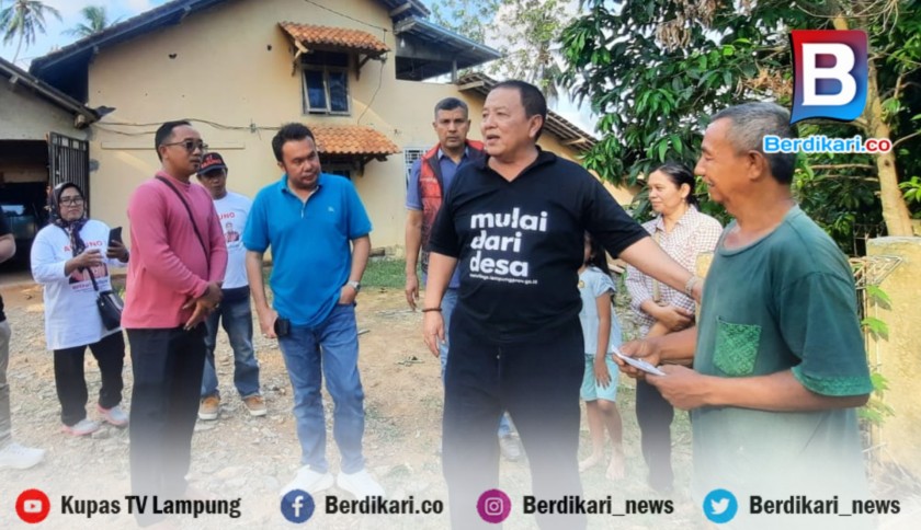 Arinal Djunaidi Bantu Warga Terdampak Angin Puting Beliung di Pringsewu