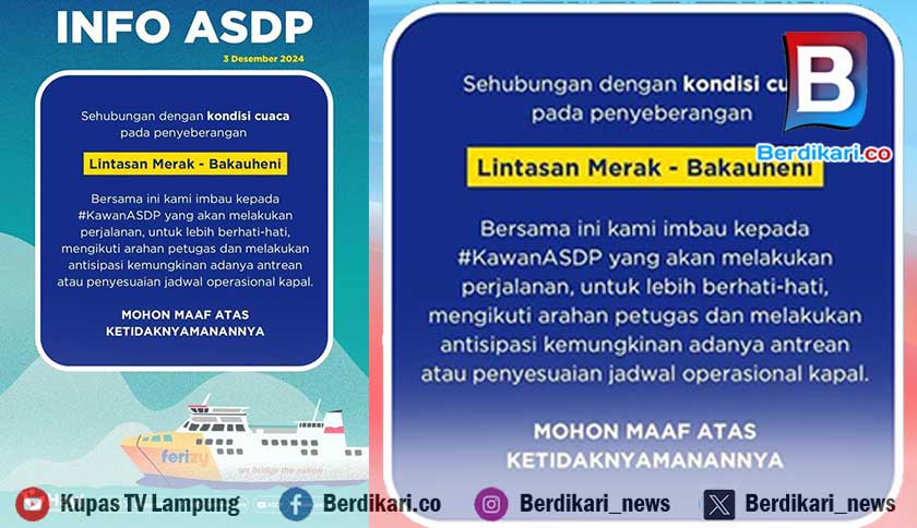 ASDP Bakauheni Buka Dermaga Eksekutif Akibat Cuaca Buruk