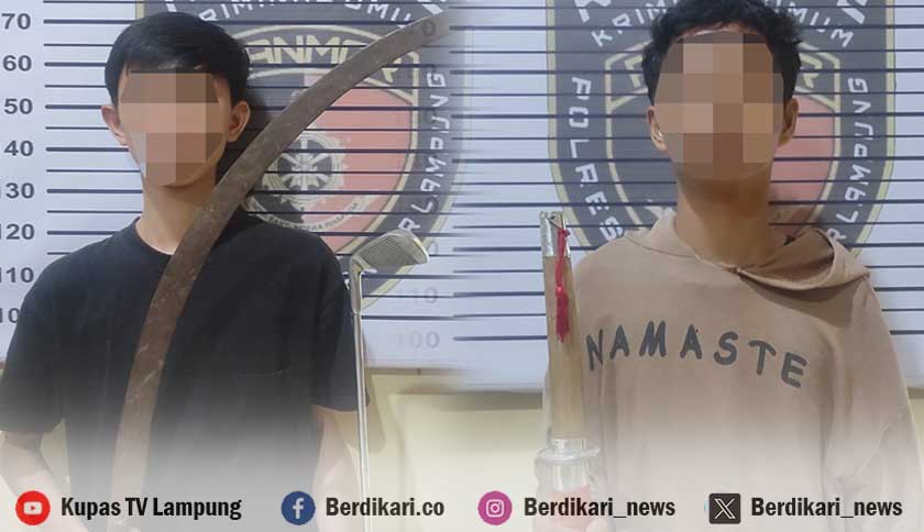 Hendak Tawuran, Dua Remaja di Bandar Lampung Diamankan Polisi