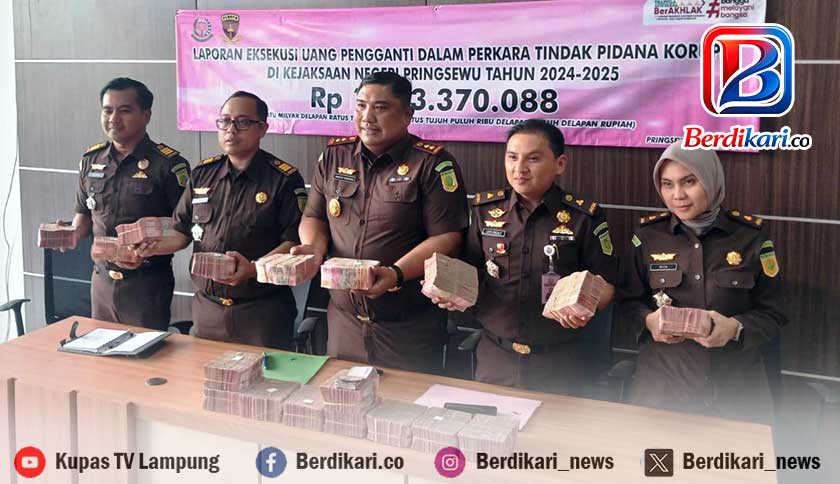 Kejari Pringsewu Amankan Rp 1,8 Miliar dari Perkara Korupsi