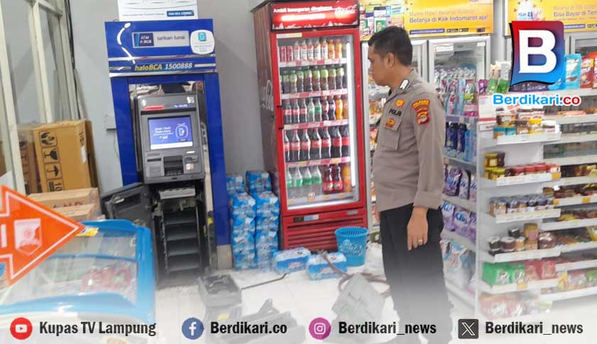 Maling Bobol Mesin ATM BCA di Indomaret Bandar Lampung, Uang 612 Juta Dibawa Kabur