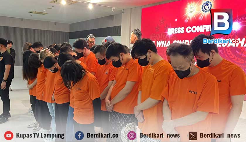 Markas Sindikat Scam Online Digerebek di Lampung, 27 WNA China Ditangkap