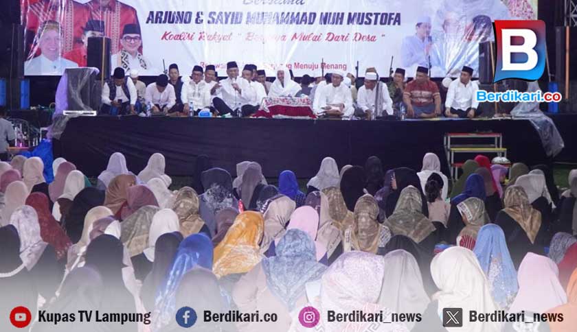 Masyarakat Padati Dzikir Sholawat dan Kidung Dakwah Bersama Ardjuno dan Sayid M Nuh Mustofa di Lamtim