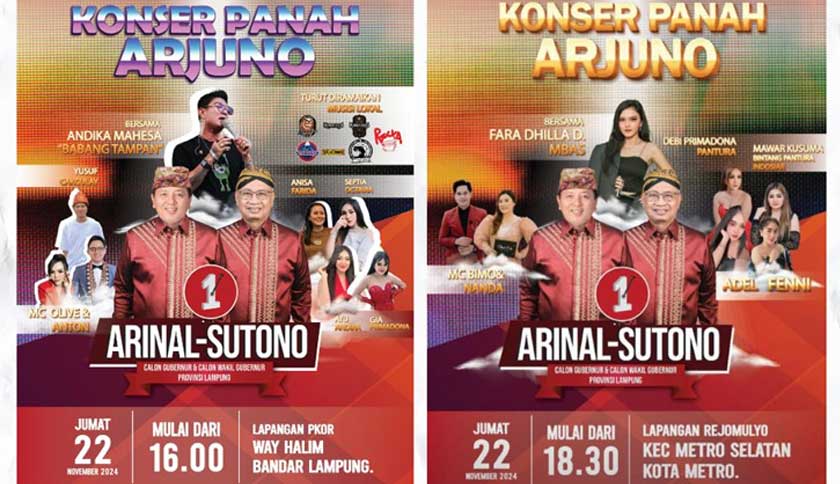 Meriahkan Akhir Kampanye, Ardjuno Hadirkan Konser di Bandar Lampung dan Metro