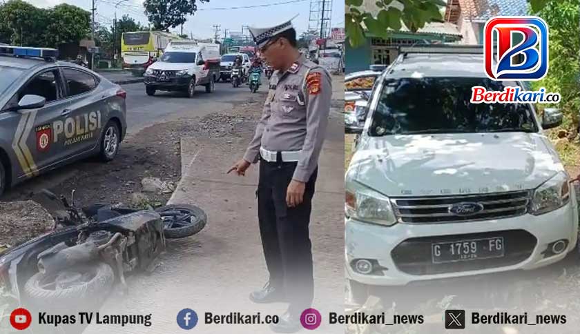 Mobil Ford Tabrak Pemotor hingga Tewas di Natar Lamsel