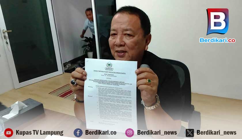 Pamer Surat Tugas dari DPP Golkar, Arinal Djunaidi: Ini Bukti Penugasan Tunggal