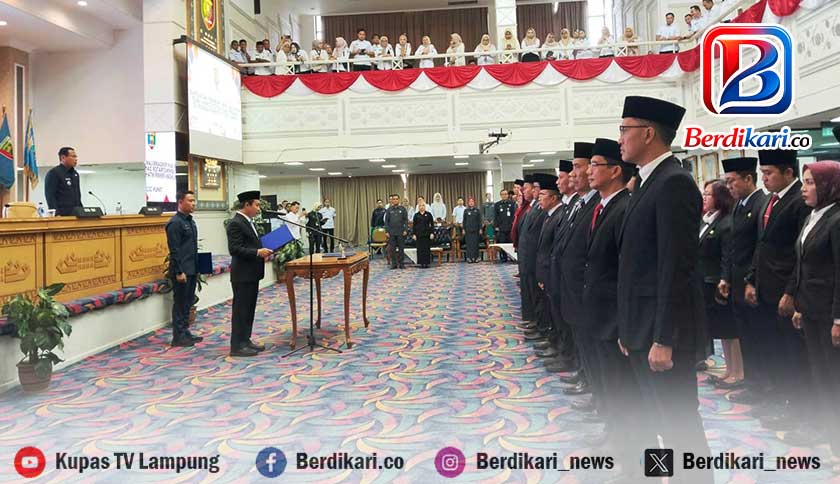 Pemprov Lampung Lantik 31 Pejabat Baru, Ini Daftarnya
