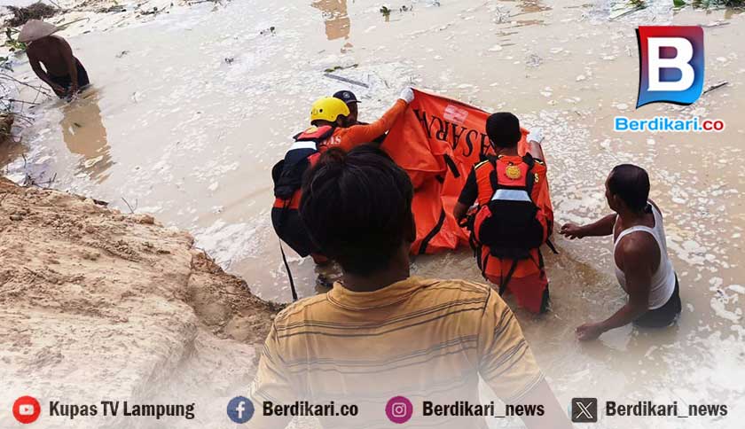 Penambang Pasir Tenggelam di Way Seputih Lamteng Ditemukan