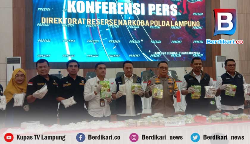 Polda Lampung Kembali Tangkap Sindikat Narkoba Fredy Pratama, BB 38,19 Kg Sabu