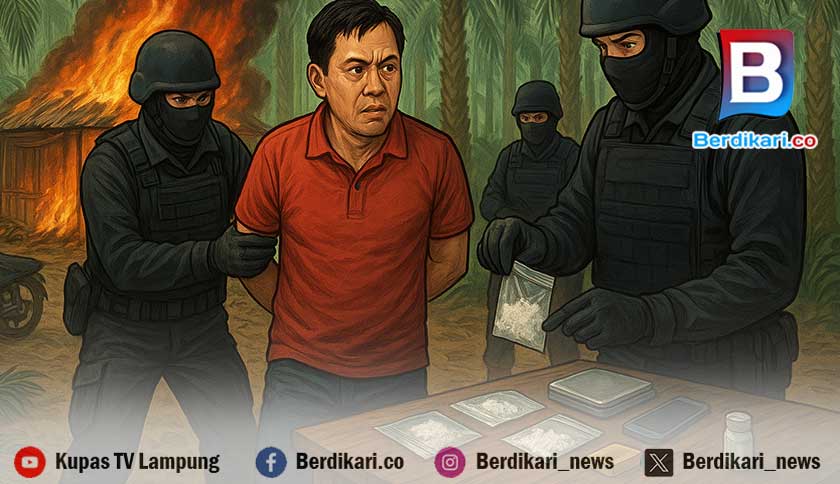 Polisi Gerebek Warung Narkoba di Hutan Sawit Lamteng