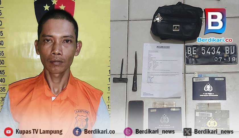 Polisi Tangkap Pencuri Motor 4 TKP di Lamsel