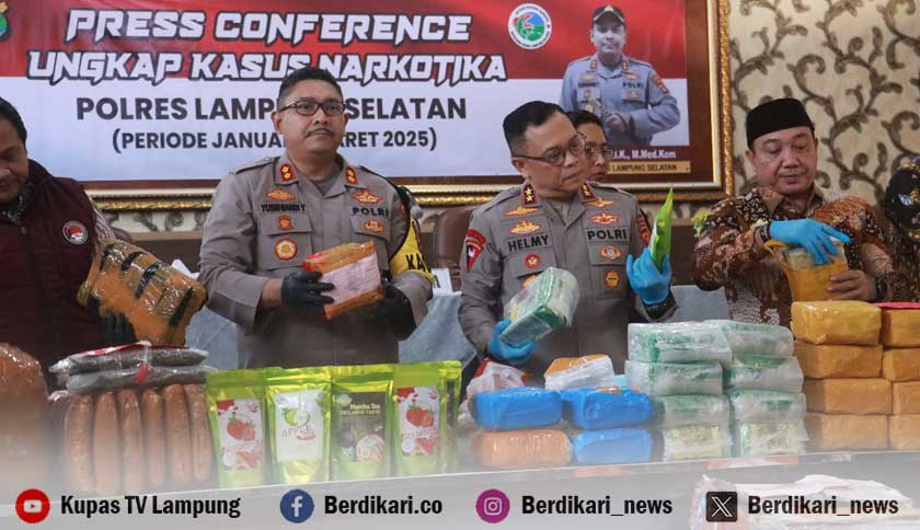 Polres Lamsel Ungkap 23 Kasus Narkotika Senilai 54 Miliar Lebih