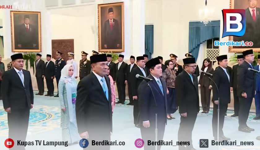 Prabowo Lantik Djamari Chaniago Sebagai Menko Polkam dan Erick Thohir Jadi Menpora