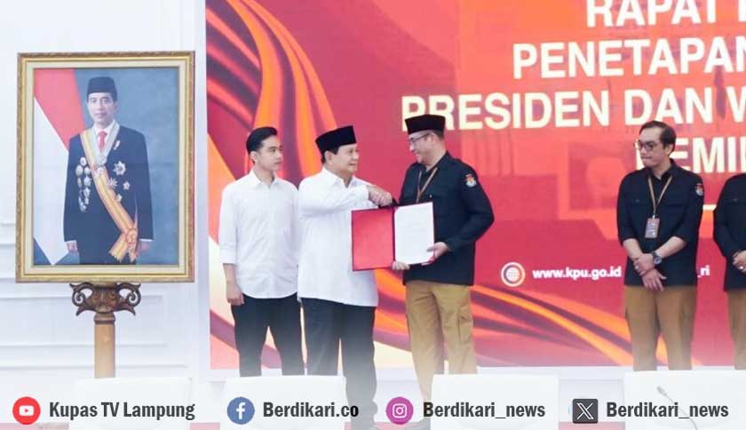 Sah Prabowo-Gibran Presiden dan Wakil Presiden Terpilih 2024-2029